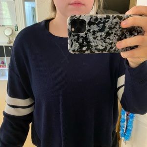 Abercrombie Stripped cropped long sleeve